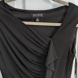 Enfocus little black ruffle dress sz10